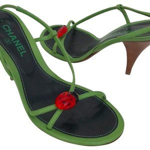 Chanel Green Ladybug Sandals/Heels *Lightly Used*